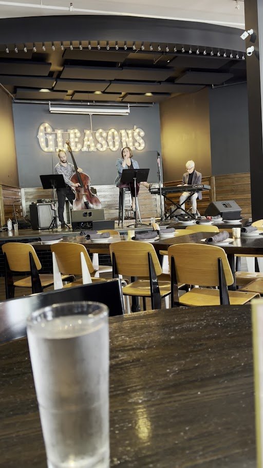 Cozy restaurant space with exposed textures and simple decor